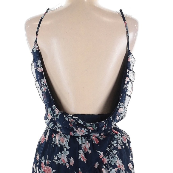 Abercrombie and Fitch Womens Floral Navy Backless Wrap Dress - Size M - Picture 6 of 6